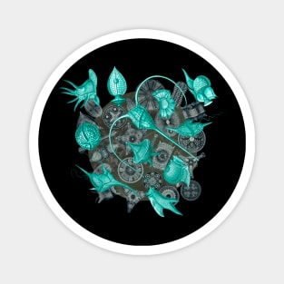 Ernst Haeckel Aqua Peridinea on Cerulean Diatoms Magnet